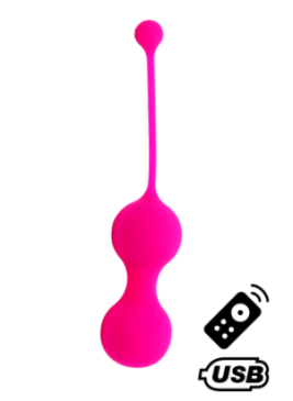 MINA Rose, Boules de Geisha en silicone médical USB avec télécommande - BQ130PNK